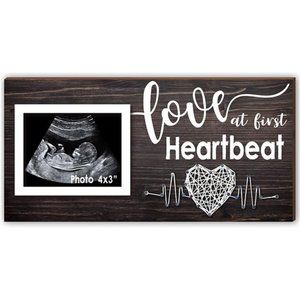 Ultrasound Picture Frame - Love at First Heartbeat Sonogram Photo Frame 4x3 "